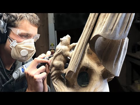 Видео: Я вырезал медведя, карабкающегося по северному сиянию