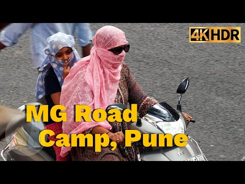 Видео: Индия Пуна 4K | Прогулка по району Кэмп