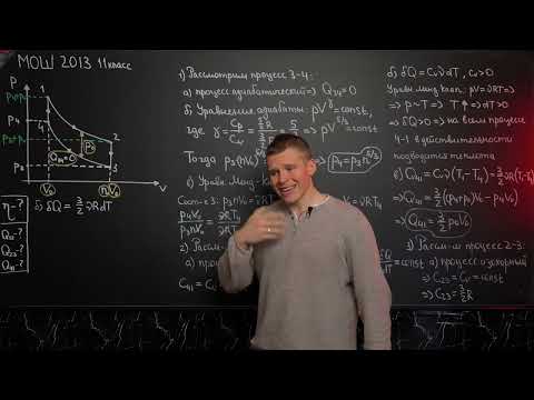 Видео: Смещённая адиабата, которая никому не понятна c олимпиады МОШ 2013