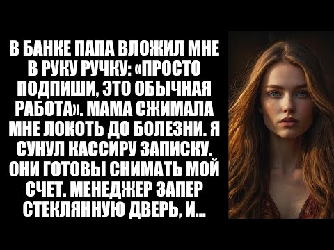 Видео: В банке мой отец пытался заставить меня подписать все, но менеджер прочитал записку, которую я спрят