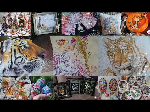 Видео: Готовые работы за 2020 год. Вышивка крестом, бисером и пр... Рукодельные итоги