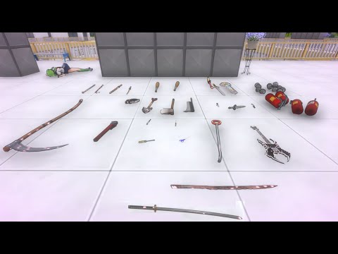 Видео: Все оружие из игры Яндере симулятор / Yandere Simulator