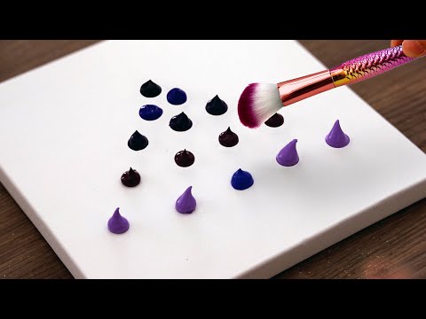 Видео: Прекрасная фиолетовая галактика 💜 | Расслабляющая акриловая картина #535