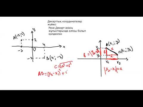 Видео: 8 сынып геометрия 1 сабақ  Декарттық координаталар жүйесі.