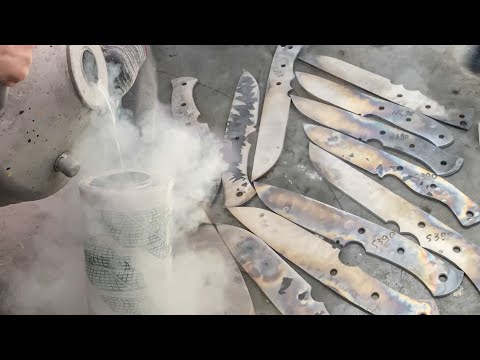 Видео: КРИО|Термообработка клинков из стали S390|M390|Elmax - Кузница Династия