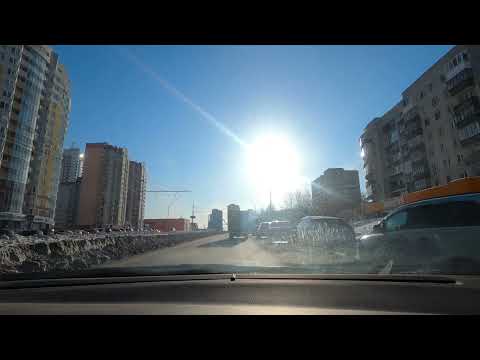 Видео: Автопрогулку по улицам Смазчиков, Уральская, Блюхера города Екатеринбурга в феврале, выходной день