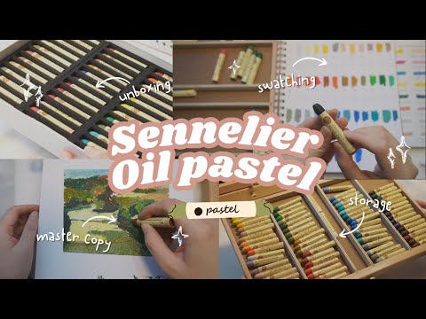 Видео: ✨Набор масляной пастели Sennelier: распаковка, образцы и обзор, а также исследование пейзажа🏞🖍