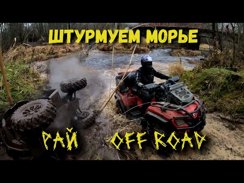 Видео: Штурмуем Морье. Рай для #offroad перевернули два квадра. #atv #mud #brp #guepard #cfmoto