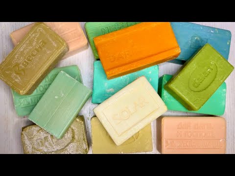 Видео: ASMR🔪Cutting laundry 🧼 soap 👌Резка хозяйственного мыла 💚🤍🧡