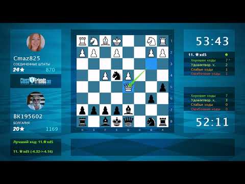 Видео: Анализ шахматной партии: Cmaz825 - ВК195602, 0-1 (по ChessFriends.com)
