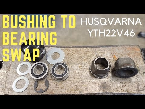 Видео: Замена втулки на подшипник для газонного трактора Husqvarna YTH22V46