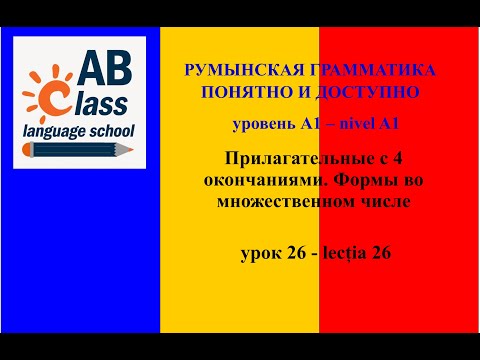 Видео: Румынский язык. Урок 26. Прилагательные с 4 окончаниями. Формы во множественном числе