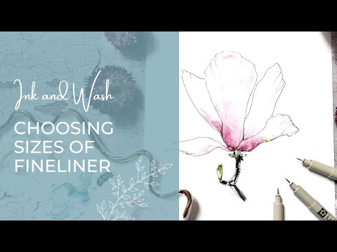 Видео: Выбор правильного размера линера для цветочных набросков в линейке и смывке