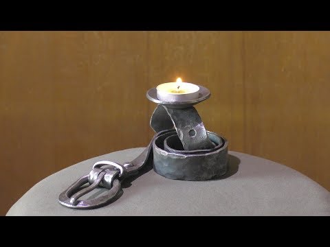 Видео: Подсвечник "кованый ремень"