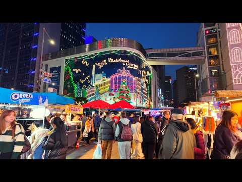 Видео: Прогулка по Мёндону в преддверии Рождества l Экскурсия по Сеулу l 4K HDR