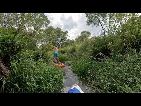 Видео: Самая узкая речка. Сплав по реке Воря на SUP