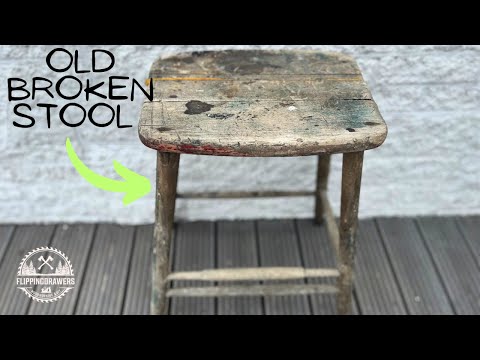 Видео: РЕСТАВРАЦИЯ СТАРОГО СЛОМАННОГО ТАБУРЕТА / Трогательное преображение.