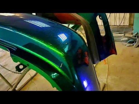 Видео: Проект ACCORD флейки хамелеон /часть4/ПОКРАСКА ПЛАСТИКА/БАМПЕРОВ