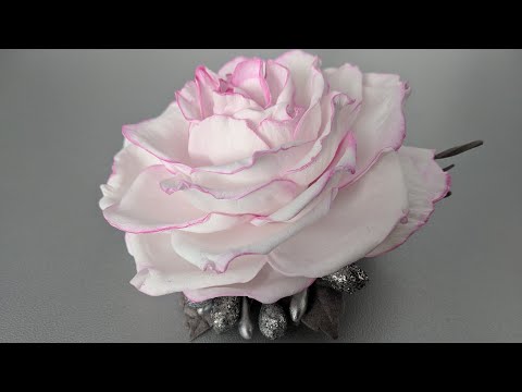 Видео: Розочка из иранского фоамирана 1мм.