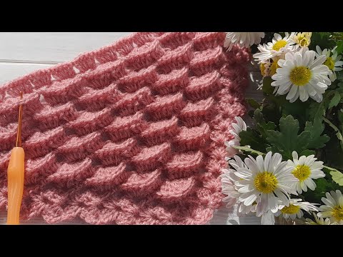 Видео: Новый узор для шали👍 "Рыбья 🐟 чешуя "модель 3D