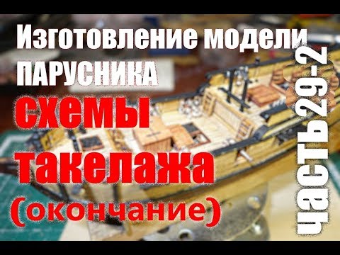 Видео: Изготовление модели парусника: Двухмачтовая марсельная шхуна. Часть 29-2. Схемы такелажа.Окончание.