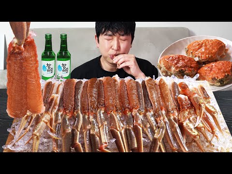 Видео: Сырой снежный краб! Это вкусно даже в сыром виде MUKBANG REALSOUND ASMR EATINGSHOW