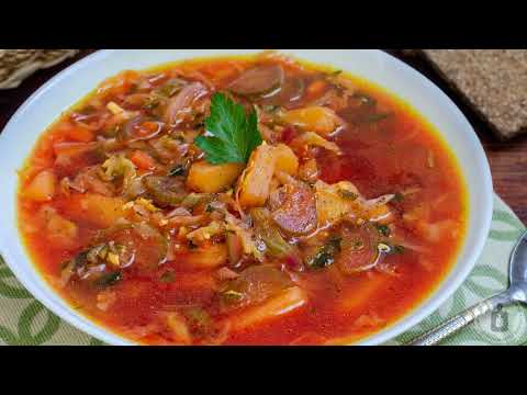 Видео: Богатство вкусов в каждой ложке! СВЕКОЛЬНЫЙ СУП С КАПУСТОЙ, МАРИНОВАННЫМИ ОГУРЦАМИ И БРЫНЗОЙ