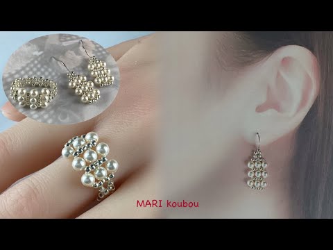 Видео: Самоучитель по изготовлению трехъярусного кольца и серег с жемчугом