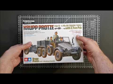 Видео: Обзор коробки модели  "Sd.Kfz 69 с пушкой", масштаб 1:35.