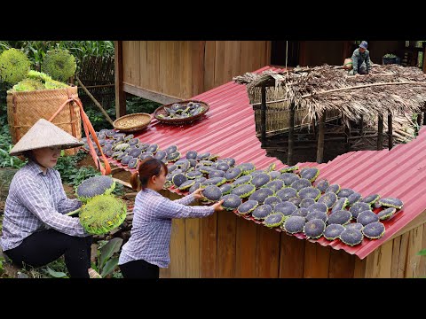 Видео: Соберите семена подсолнечника, накройте крышу пальмовыми листьями | жить с природой
