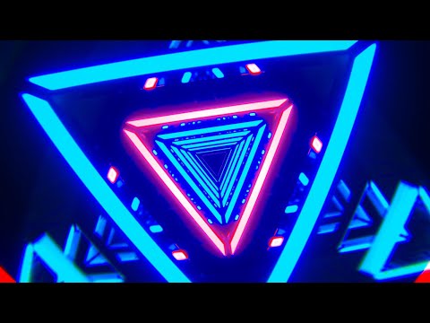 Видео: 🔷 Заставка 4K – Неоновый Треугольный Тоннель Синий и Розовый – VJ Петля (Без Звука)