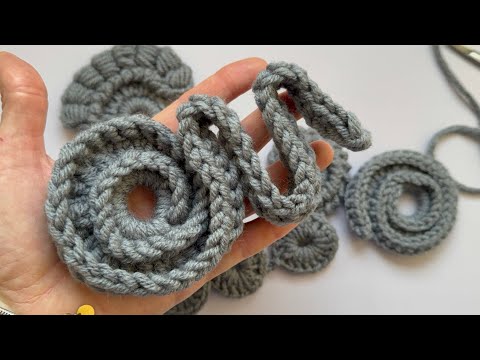 Видео: Вязаный элемент крючком  змейка - завиток, Ирландское кружево 