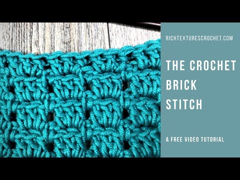 Видео: Кирпичный стежок | Как вязать крючком