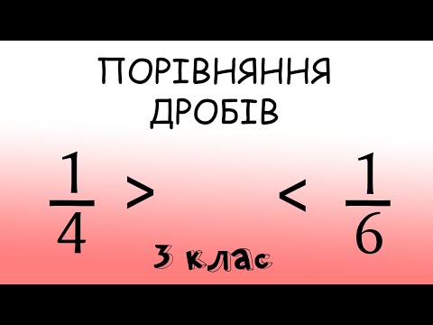 Видео: Порівняння дробів. Математика 3 клас