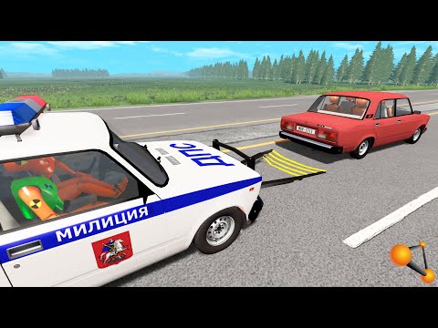 Видео: ХИТРАЯ ЛОВУШКА ДПС! КОЛЕСО ПУТАЕТСЯ В СТРОПАХ ПРИ ПОГОНЕ | BeamNG.drive