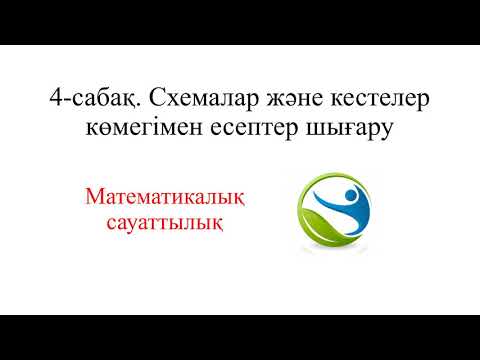 Видео: Математикалық сауаттылық есептерін кестелер мен сызбалар қолданып шығару