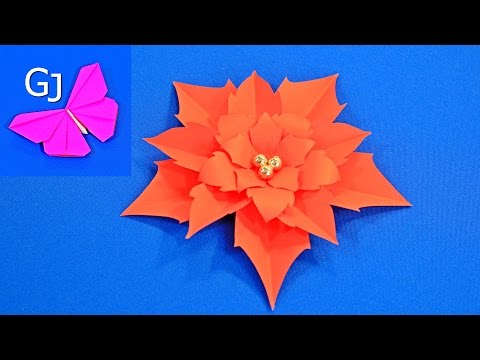 Видео: Оригами цветы из бумаги ❤️ РОЖДЕСТВЕНСКАЯ ПУАНСЕТТИЯ