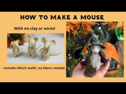 Видео: Как сделать мышь без глины и проводов. Включает в себя костюм ведьмы.