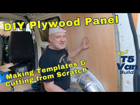 Видео: Изготовление фанерных панелей по моим самодельным шаблонам — кемперван VW T5