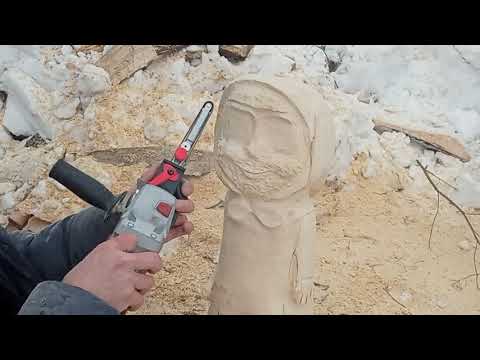 Видео: Машка из мультфильма Маша и Медведь . Резьба бензопилой  .