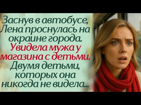 Видео: Заснув в автобусе, Лена проснулась на окраине города. Увидела мужа у магазина с детьми. Двумя детьми