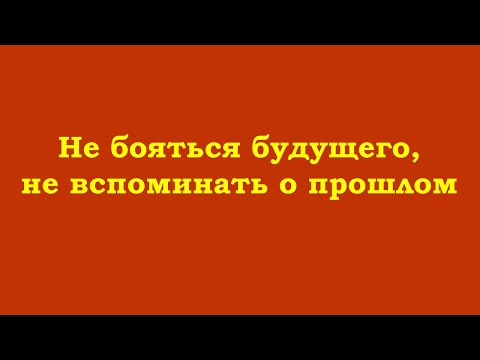 Видео: Не бояться будущего, не вспоминать о прошлом