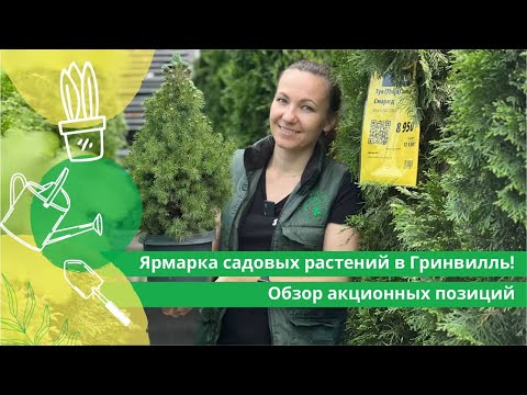Видео: Ярмарка садовых растений! Обзор акционных позиций в садовом центре Гринвилль!