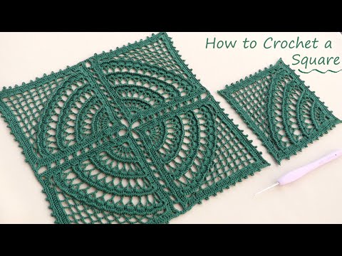 Видео: Ажурный КВАДРАТНЫЙ МОТИВ вязание крючком🌿Easy Crochet square motifs pattern for beginners🌿