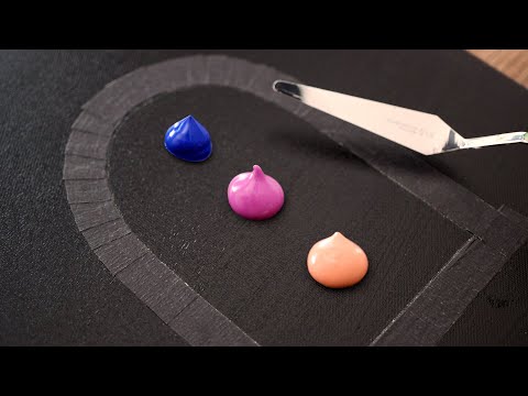 Видео: Таинственная вселенная ✨ Черный холст Акриловая картина #526