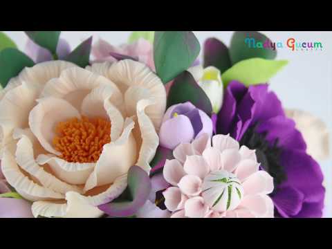 Видео: Букет из зефирной глины "Садовая Роза" Flower clay craft tutorial "Garden Rose'