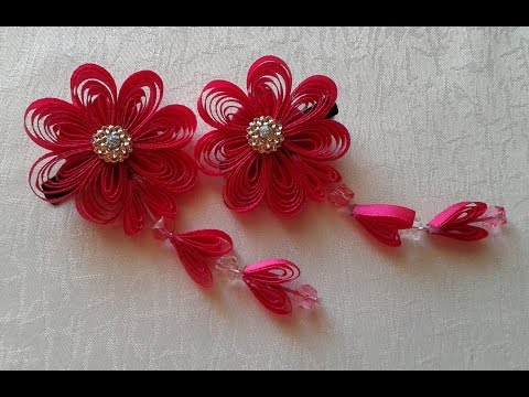 Видео: DIY Заколочка в стиле квиллинг из тонкой ленты/  Barrette in quilling style