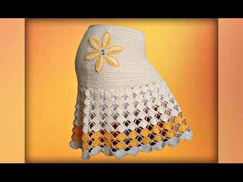 Видео: Как связать юбку  крючком, для начинающих. Crochet  fashion skirt. Subtitles.