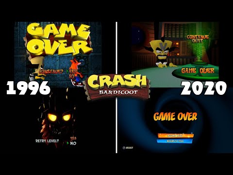 Видео: Эволюция экрана Game Over в платформенных играх Crash Bandicoot [1996-2020]