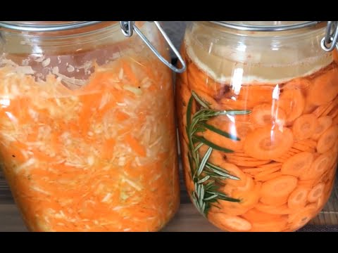 Видео: Хүнсний ногоо исгэх, сүүн хүчлийн бактери, MöhrenRosmarin und Weißkohl fermenrieren mit Kurkuma